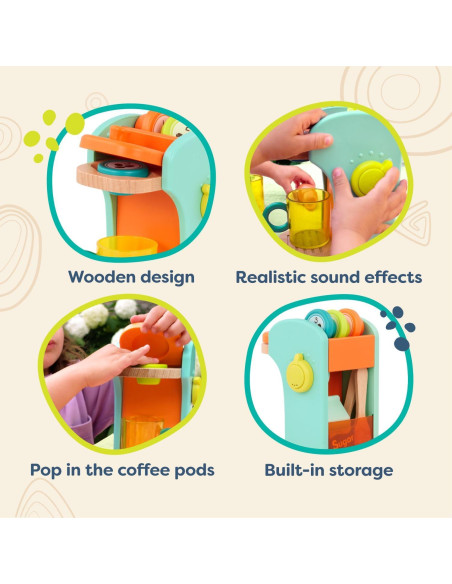 Cafetera de Madera B. toys Café au Play - 10 Accesorios