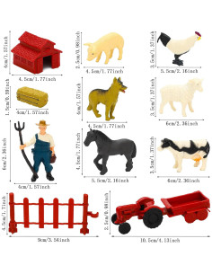 Figuras de Animales de Granja ONEST 25 Piezas Realistas 2