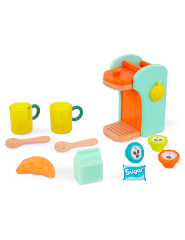 B. toys Máquina de Café de Madera con 10 Accesorios