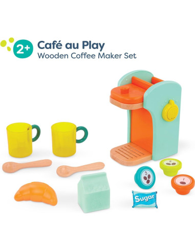 B. toys Máquina de Café de Madera con 10 Accesorios