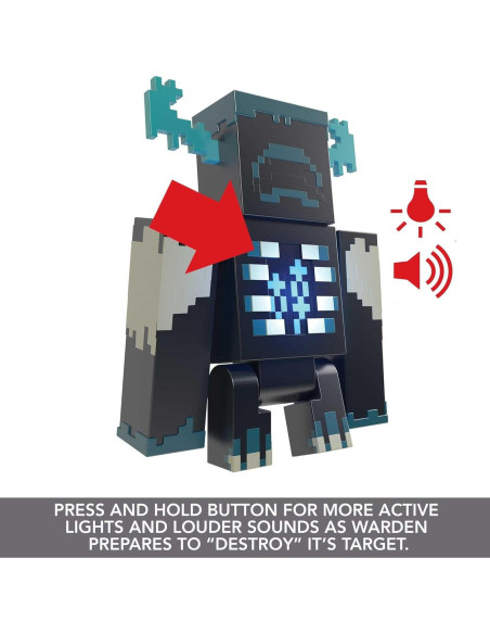 Figura de Acción Warden Mattel Minecraft 8.25 cm con Luces y Sonidos