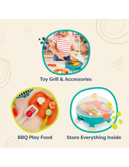 B. toys Mini Chef Parrilla BBQ Juguete 16 Piezas 3 Años+
