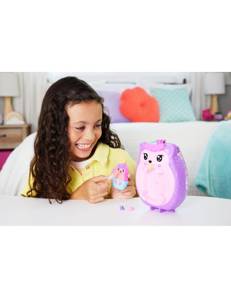 Juguete de Viaje Polly Pocket Erizo 2-en-1 con 2 Muñecas