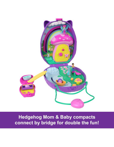 Juguete de Viaje Polly Pocket Erizo 2-en-1 con 2 Muñecas