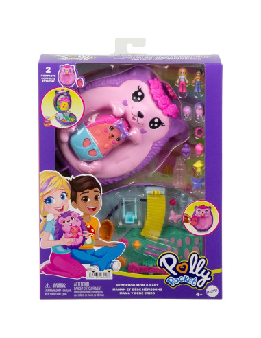 Juguete de Viaje Polly Pocket Erizo 2-en-1 con 2 Muñecas