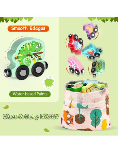 Set de Tren de Animales de Madera Zeoddler 11 Piezas