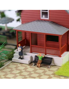 12 Bancos de Plaza Evemodel Escala HO Negro y Plata 2