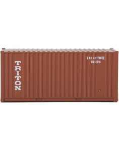 Contenedor Corrugado HO Walthers Triton 20' Marrón Blanco 2