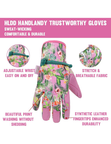 Guantes de trabajo HLDD HANDLANDY para mujeres - Rosa