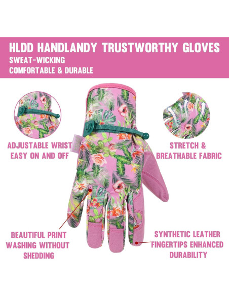 Guantes de trabajo HLDD HANDLANDY para mujeres - Rosa