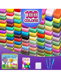 Arcilla Secada al Aire YOPINSAND 100 Colores para Niños 2