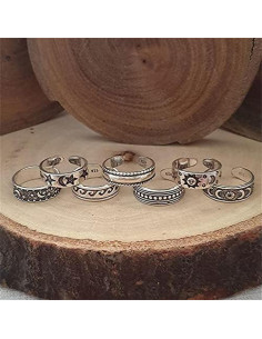 Anillos para dedos de los pies POYAMUSE - Conjunto 7 piezas bohemio 2