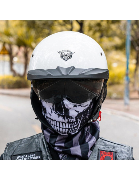 Casco de Media Cara VCOROS VHF04 Blanco Brillante M