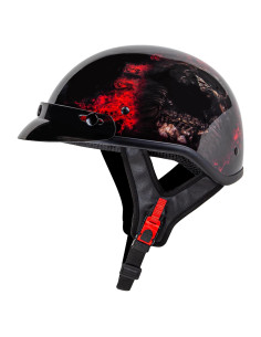 Casco Medio Rostro Cartman CM-808G02S Calavera Roja