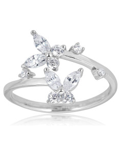 Anillo de Mariposa Ajustable AVORA en Plata 925 con CZ