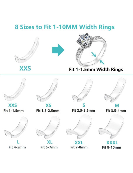 Ajustador de Anillo Invisible Feramox 8 Piezas para Anillos Sueltos