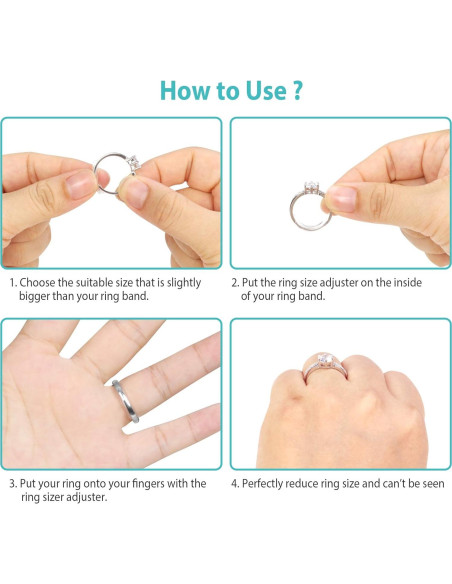 Ajustador de Anillo Invisible Feramox 8 Piezas para Anillos Sueltos