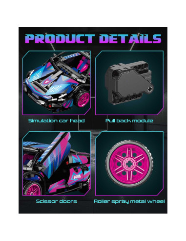 Coche Deportivo Sosuy 1:18 Cyberpunk 586 Piezas Juguete