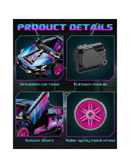 Coche Deportivo Sosuy 1:18 Cyberpunk 586 Piezas Juguete