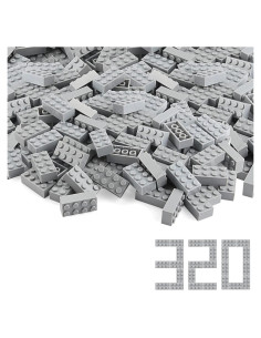 Bloques de Construcción Feleph 320 Piezas Gris Claro