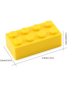 100 Piezas Bloques de Construcción Amarillos Feleph 2x4 2