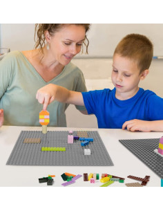 Placas Base Lekebaby 10 cm x 10 cm Paquete de 6 Gris 2