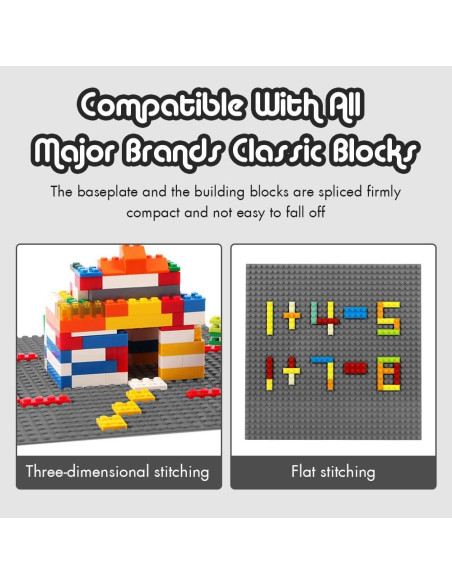 Placas Base Lekebaby 10 cm x 10 cm Paquete de 6 Gris