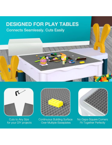 Placas Base Lekebaby 10 cm x 10 cm Paquete de 6 Gris