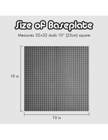 Placas Base Lekebaby 10 cm x 10 cm Paquete de 6 Gris