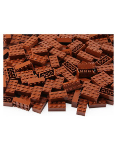 Ladrillos 2x4 Feleph 320 Piezas Color Marrón Rojizo
