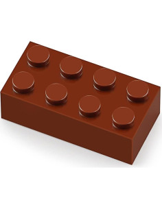 Ladrillos 2x4 Feleph 320 Piezas Color Marrón Rojizo 2