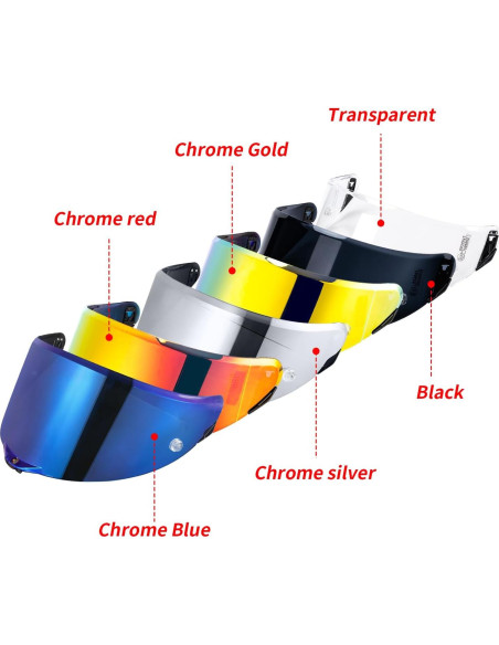 Visera de Casco JQF Gear Pista GPRR Azul Cromado