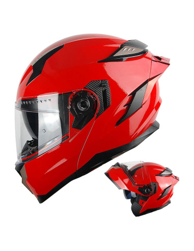 Casco Modular 1Storm HJA119 Rojo Brillante Antivaho