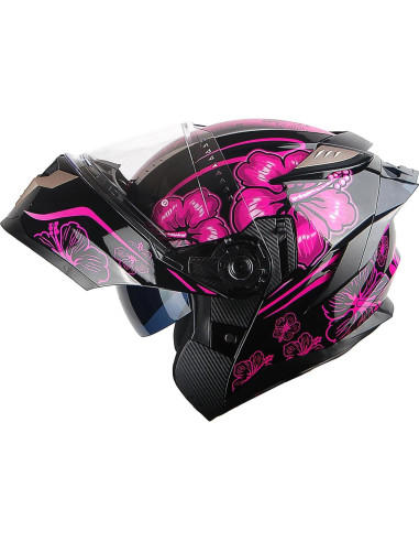 Casco Modular 1Storm HJA119 XL Antivaho Flor Púrpura