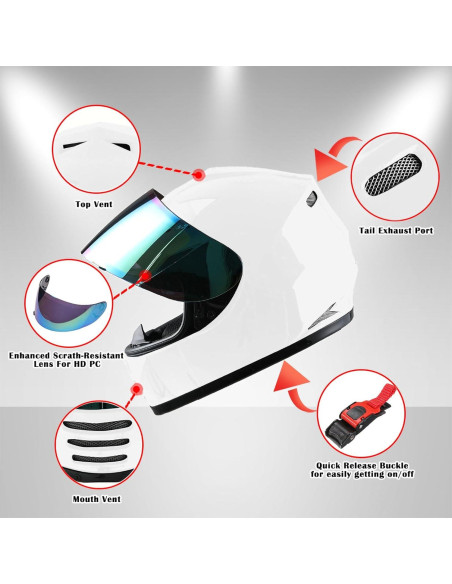 Casco de Motocicleta WOW HKY-B15 para Jóvenes + Guantes MX