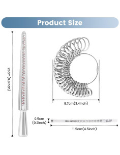 Juego de Herramientas para Medir Tallas de Anillos Pinsit - Calibrador y Mandril 2