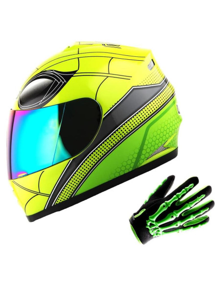 Casco Integral WOW HKY-B15 para Jóvenes + Guantes MX