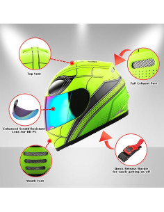 Casco Integral WOW HKY-B15 para Jóvenes + Guantes MX 2