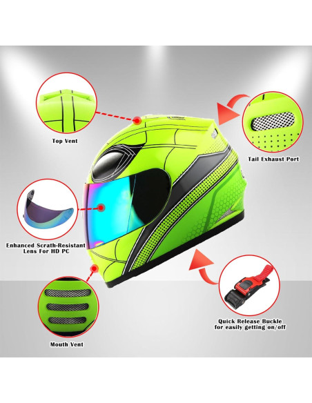 Casco Integral WOW HKY-B15 para Jóvenes + Guantes MX