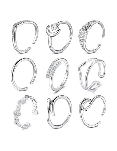 Conjunto de Anillos Ajustables D.Bella para Mujeres Oro Rosa