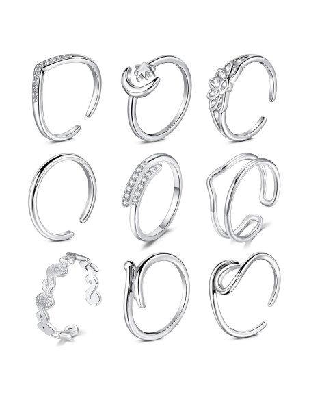 Conjunto de Anillos Ajustables D.Bella para Mujeres Oro Rosa