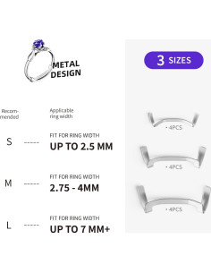 Conjunto de 12 Protectores de Anillo de Metal ELETIUO - 3 Tamaños 2