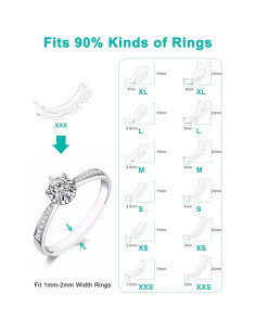 Ajustador Invisible de Talla de Anillo TUZAMA - 12 Piezas 2