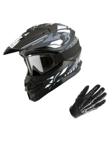 Casco 1Storm HF803 Motocross Adulto Negro Mate S