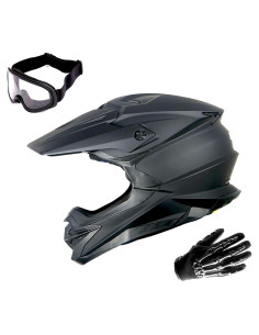 Casco 1Storm HF803 Motocross Adulto Negro Mate S