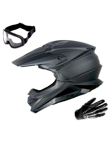 Casco 1Storm HF803 Motocross Adulto Negro Mate S