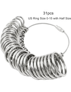 Herramienta de Medición de Talla de Anillo Litoexpe 31 Piezas 2