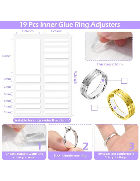 38 Pcs Ajustador de Talla de Anillo Mckanti con Herramienta