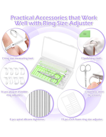 38 Pcs Ajustador de Talla de Anillo Mckanti con Herramienta