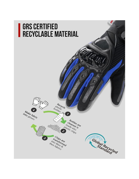 Guantes de Moto IRON JIA'S Invierno Impermeables Táctiles M